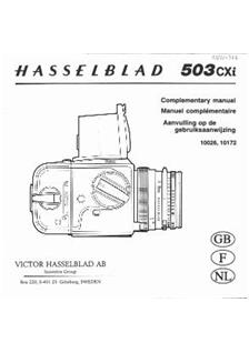Hasselblad 503 CX manual. Camera Instructions.